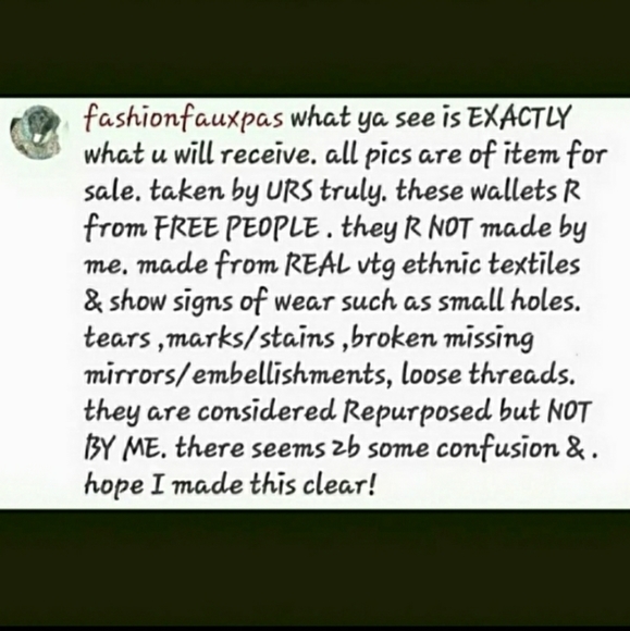 π¨ Free People Boho Embroidered Repurposed vtg banjara hippie Wallet card case - Picture 11 of 11